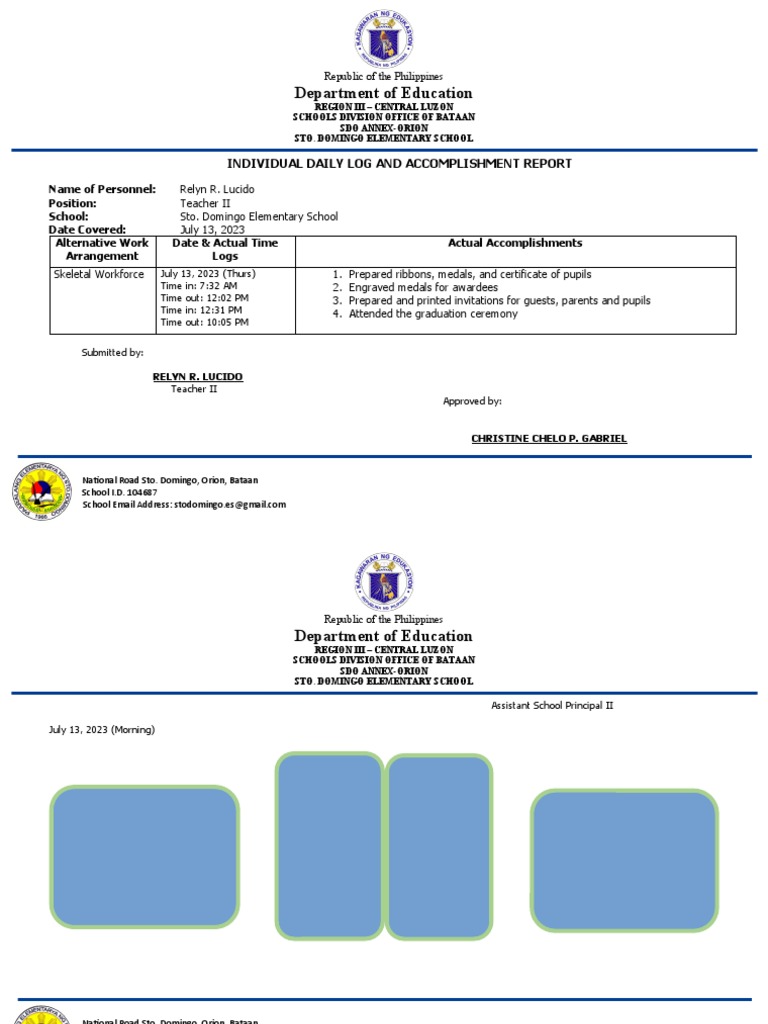Daily Accomplishment Report for Teachers | PDF | Philippines