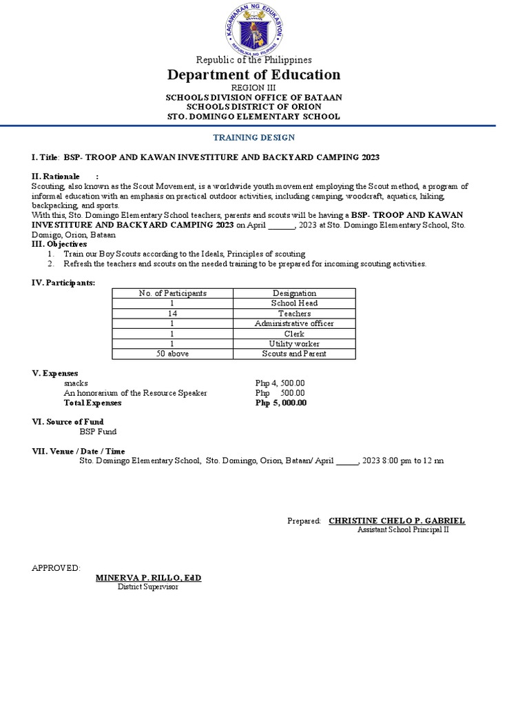 BSP Backyard Camping 2023 Program | PDF | Scouting | Outdoor Recreation