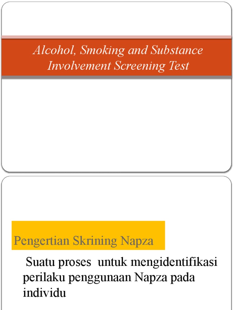 Alcohol Smoking And Substance Involvement Screening Test Pdf
