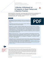 Effect of B-Blocker Withdrawal On Functional Capacity in Heart Failure and Preserved Ejection Fraction