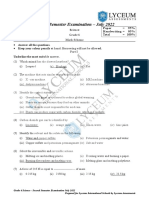 Grade 6 Science Mark Scheme