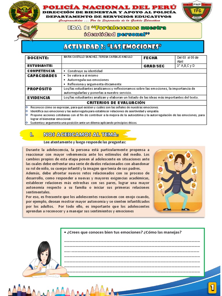 Manejo de Emociones en Adolescentes | PDF | Las emociones | Aprendizaje