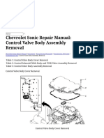 Chevrolet Sonic Repair Manual: Control Valve Body Assembly Removal