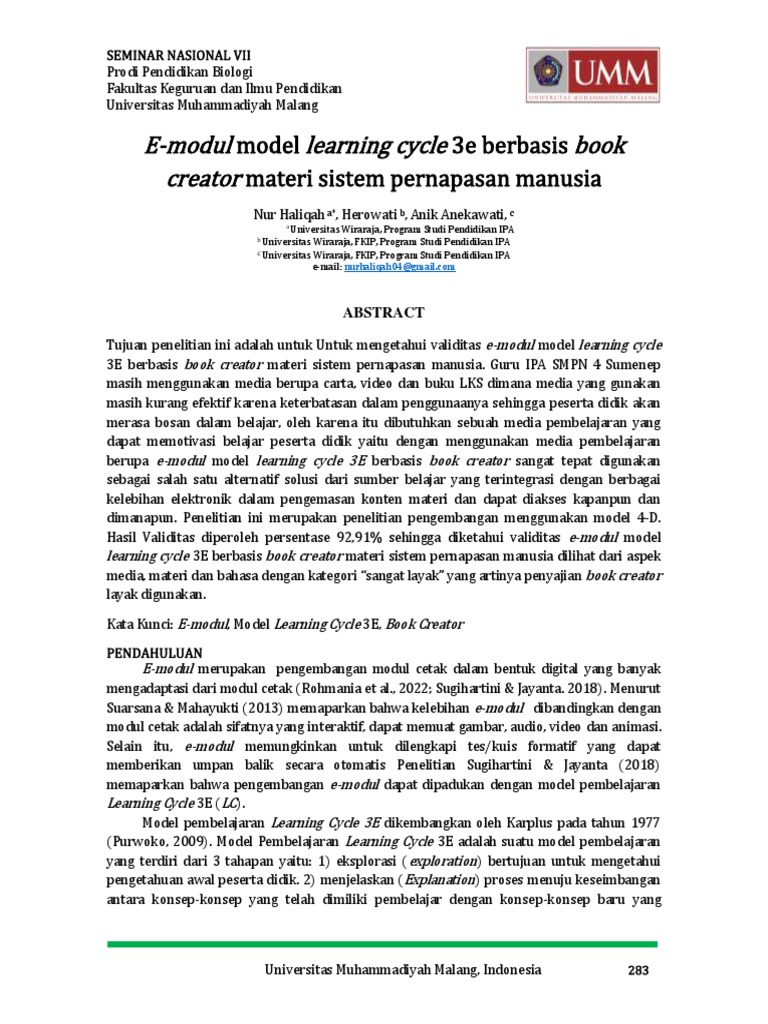 Validitas E-Modul Learning Cycle 3E | PDF
