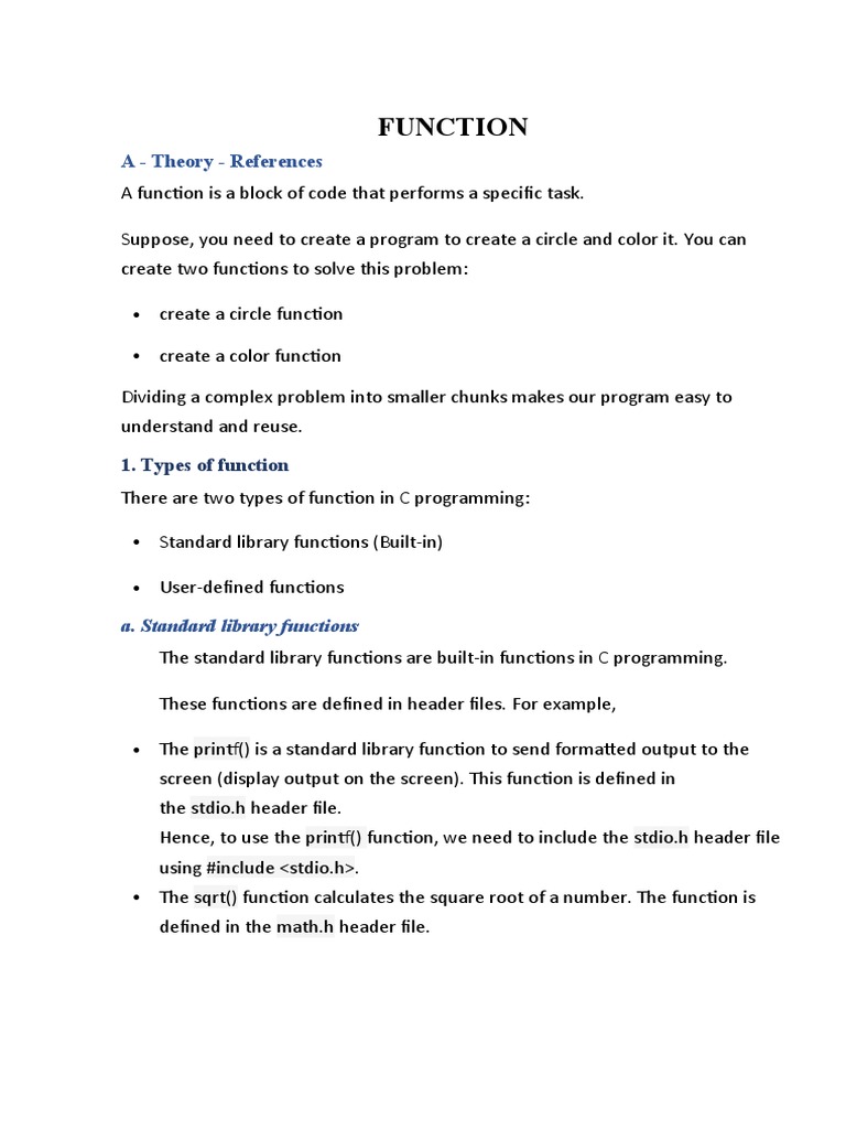 D Function | PDF | Parameter (Computer Programming) | Function ...