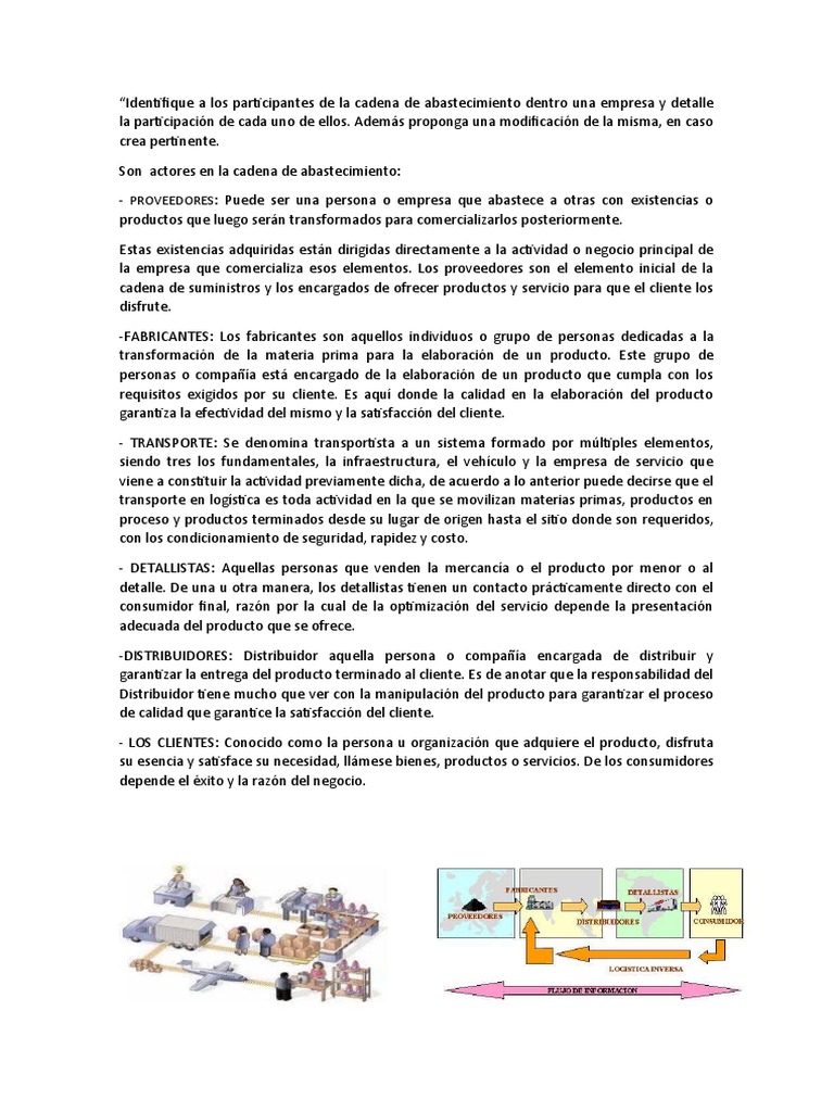 Elementos de La Cadena de Abastecimiento | PDF | Calidad (comercial ...