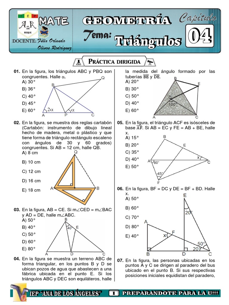 Problemas de Geometría Euclidiana | PDF | Triángulo | Geometria clasica