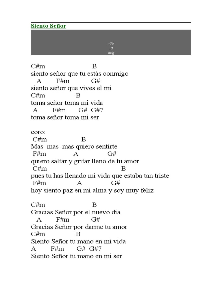 Siento Señor: Letra y Acordes | PDF