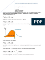 Función de Distribución Acumulativa de Una Variable Aleatoria Continua