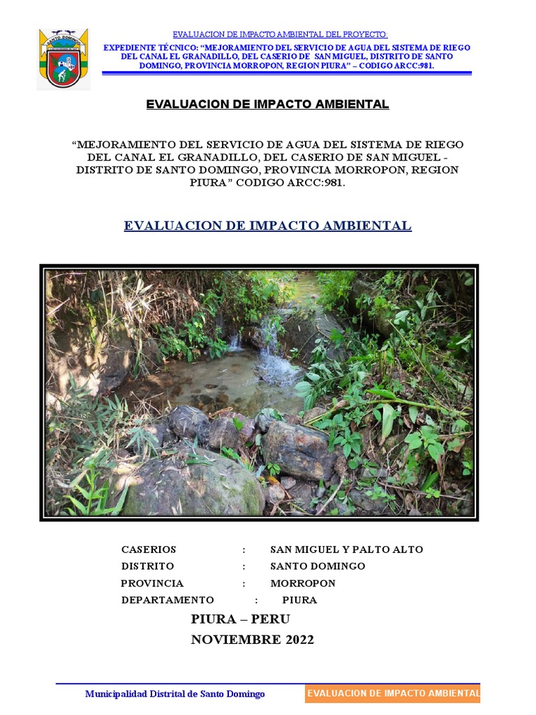 Evaluacion de Impacto Ambiental - Canal El Granadillo Ok | PDF | Riego ...