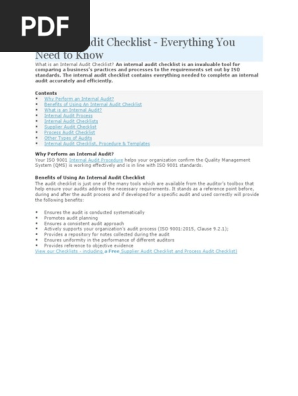 internal audit checklist