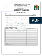 041 FIV B.MATHS WAZAELIMU - COM Tanganyika DC Mock, 2023