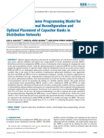 A Mixed-Integer Linear Programming Model For Simultaneous Optimal Reconfiguration and Optimal Placement of Capacitor Banks in Distribution Networks