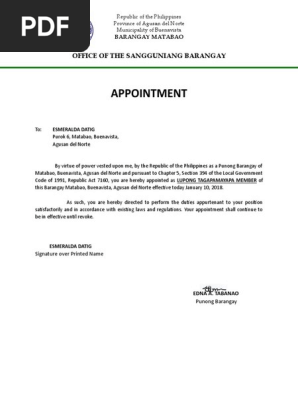 APPOINTMENT