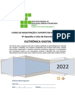 Apostila e Lista 3 Eletrônica Digital 2022 - Grisi - If Baiano