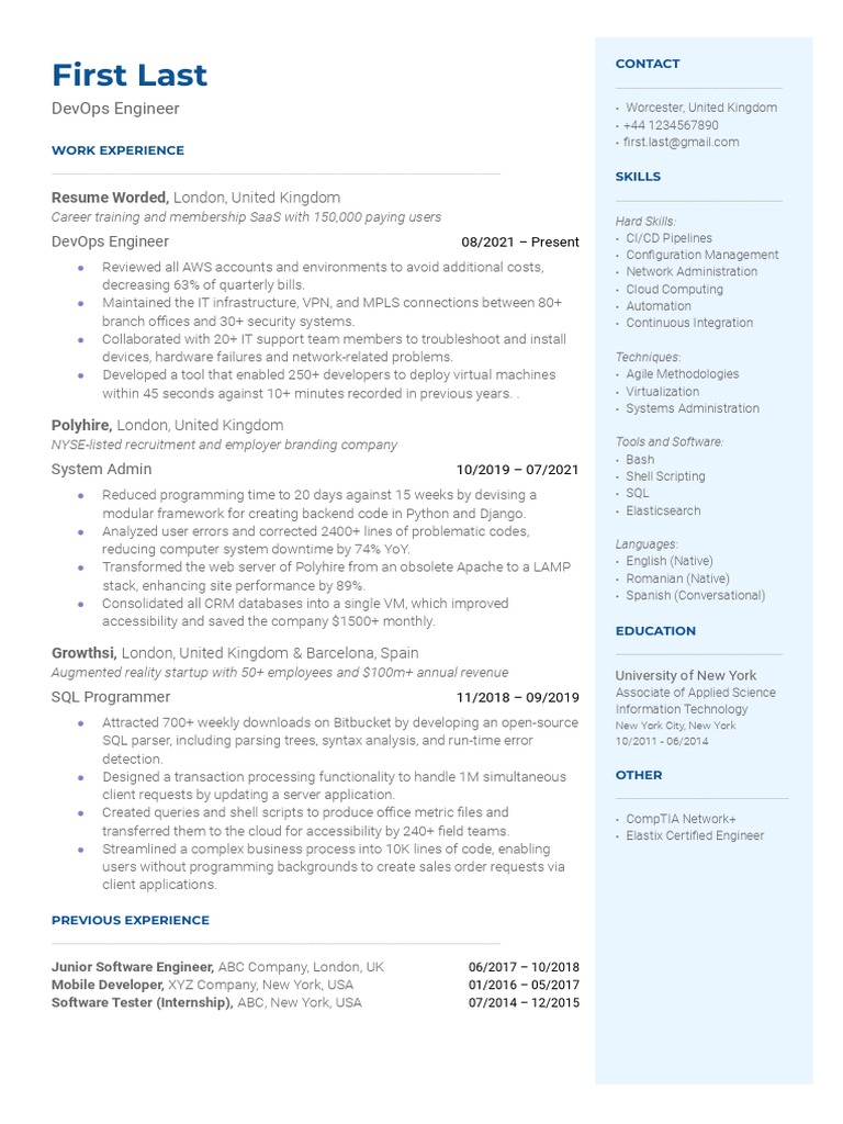 DevOps Engineer Resume Highlights | PDF | Cloud Computing | Parsing