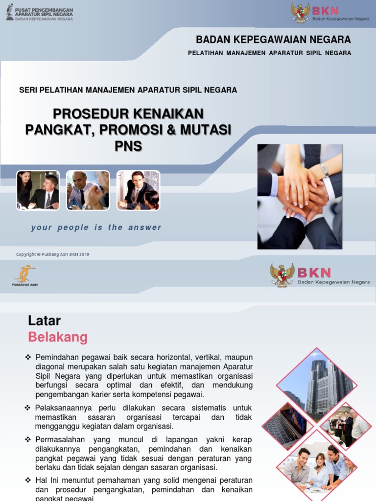 Materi Peserta - Kenaikan Pangkat, Promosi Mutasi PNS | PDF