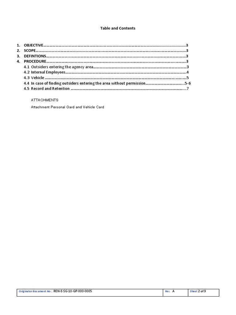 Site security control procedure pdf security guard employment