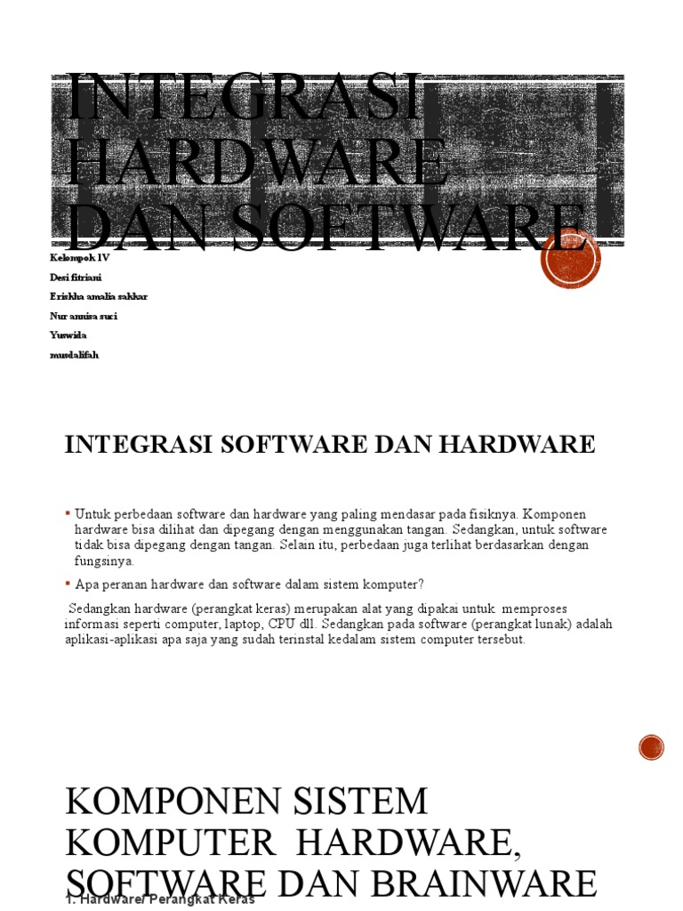Integrasi Hardware dan Software Komputer | PDF
