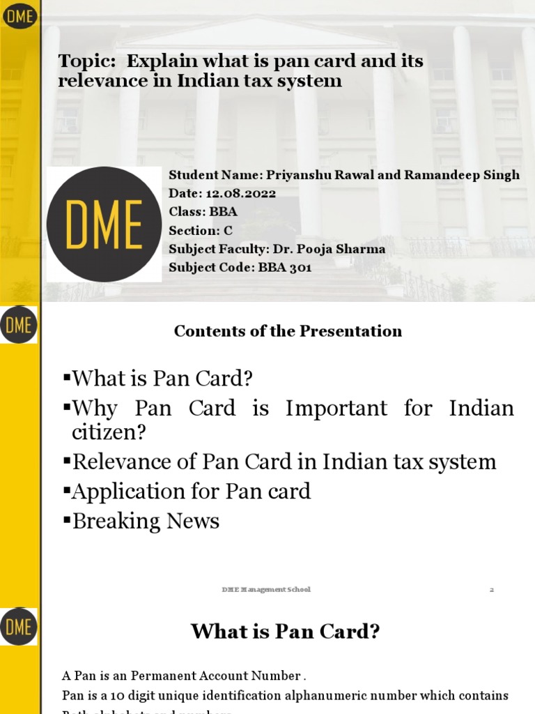 Understanding PAN Card Importance | PDF | Identity Document ...