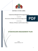 Stakeholder Engagement Plan SEP GAMBIA FISCAL MANAGEMENT DEVELOPMENT PROJECT P166695
