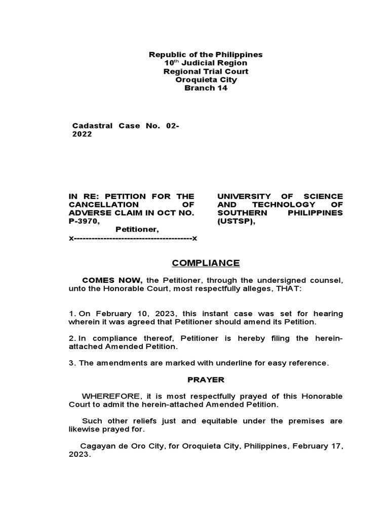 Pleading amended petition pdf