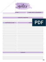 Printable Cornell Notes Template 3