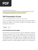 2 KM FM Transmitter Circuit Diagram, Working and Applications