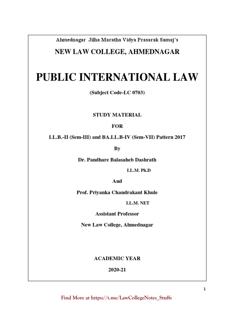 Public International Law Notes