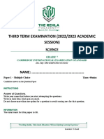 Grade 7 Science Exam Paper1 3RD Term