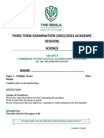 Grade 8 Science Exam Paper1 3RD Term