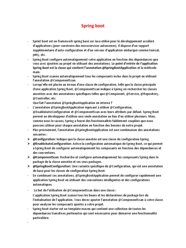 Exclusion de composants dans Spring Boot | PDF | Transfert d'État ...