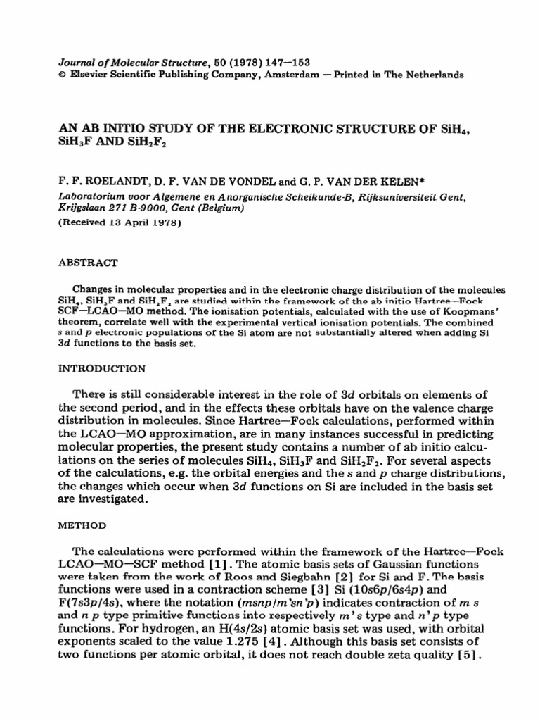 An ab initio study of the electronic structure of 1978 journal of