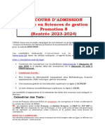 Concours Admission Licence en Sciences de Gestion Promotion8annee2023