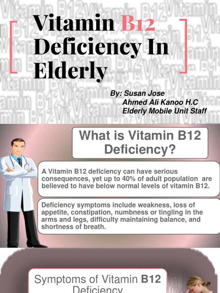 Vitamin B12 Deficiency in Elders PDF Vitamin B12 Dementia