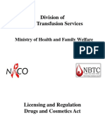 Division of Blood Transfusion Services: Ministry of Health and Family Welfare