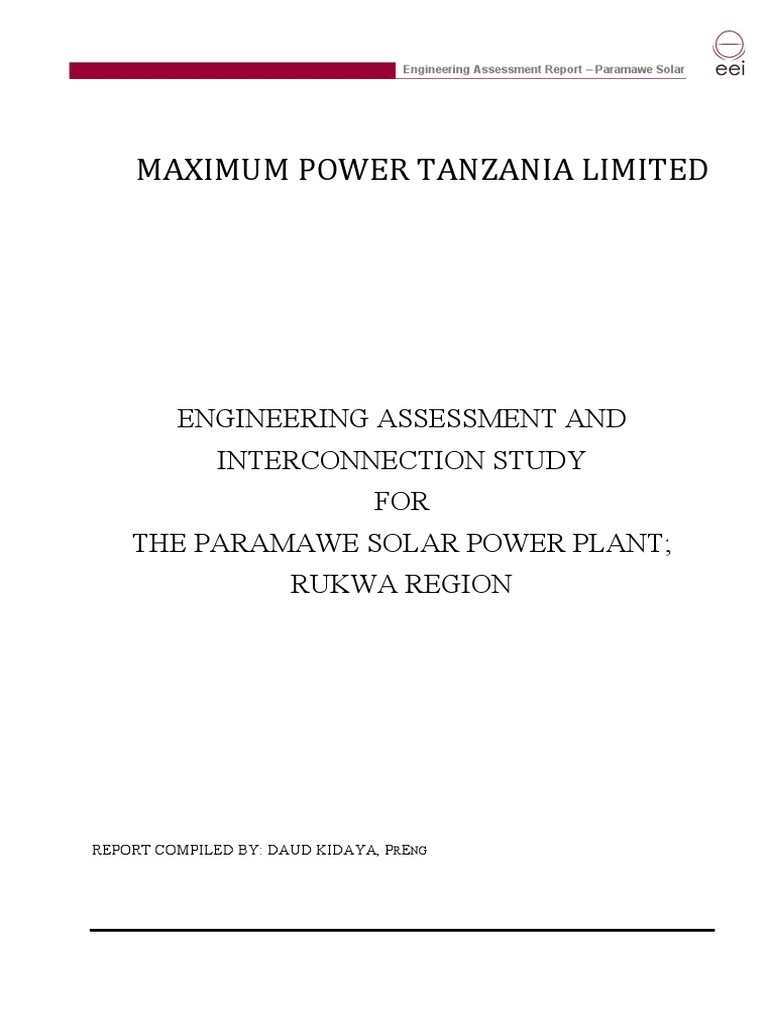 Paramawe Solar Engineering Assessment Report | PDF | Alternating ...