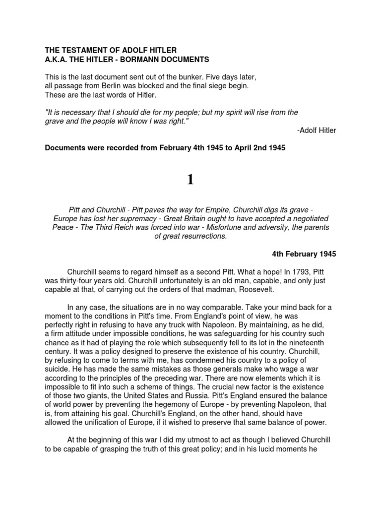 Hitler adolf the hitler bormann documents 2023 01 11 11 09