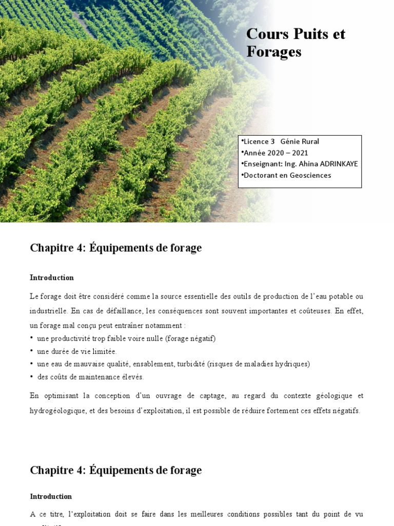 PDF) Cours : Les outils de forage