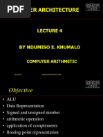 Lecture 4 - Computer Arithmetic