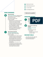 Beige Dark Green Bold Modern Web Developer CV