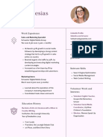 Light Pink Purple Warm Classic Digital Marketer CV