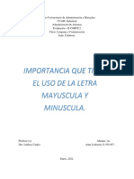 Taller CORTE 2 EVALUACION 2 LA IMPORTANCIA QUE TIENE EL USO DE LA LETRA MAYÚSCULA Y MINÚSCULA