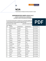 Constancia: Agronegocios Santa Julia S.A.C