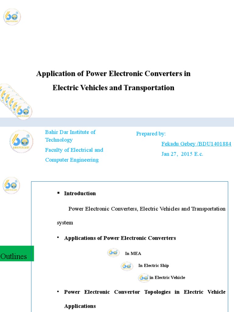 Application of Power Electronic Converters in Electric Vehicles and