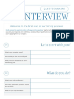 Job Interview Questionnaire Doc in Denim Blue Silver Modern Elegance Style