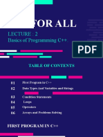 Basics of Programming in C++