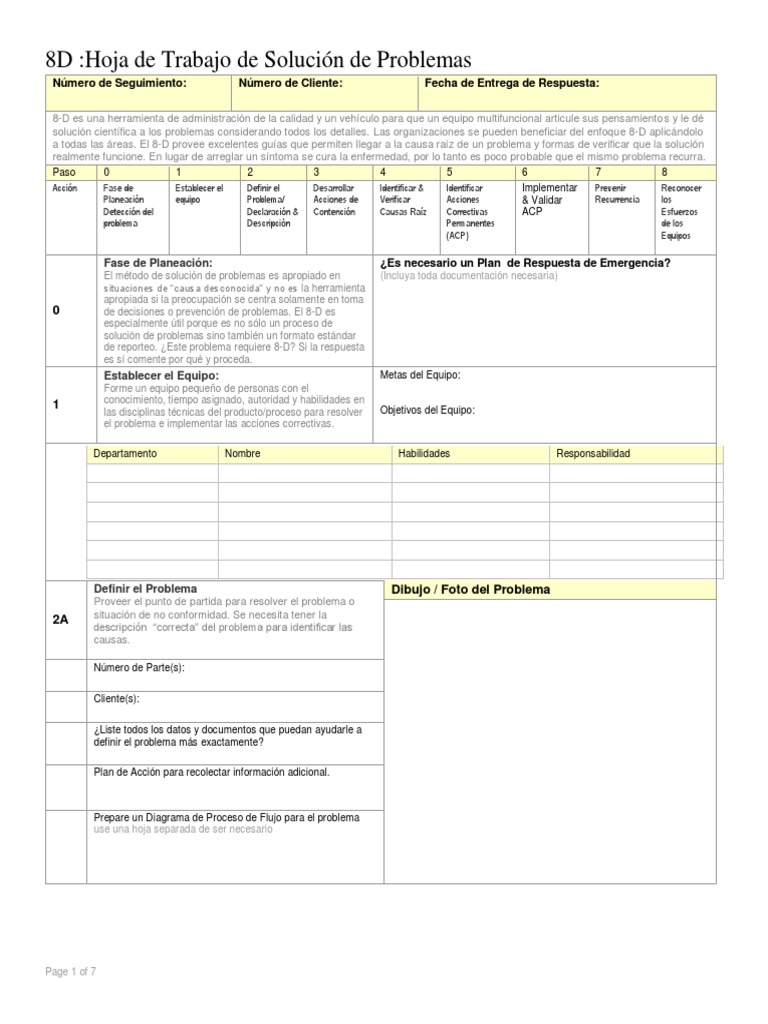 Formato 8d Pdf Planificación