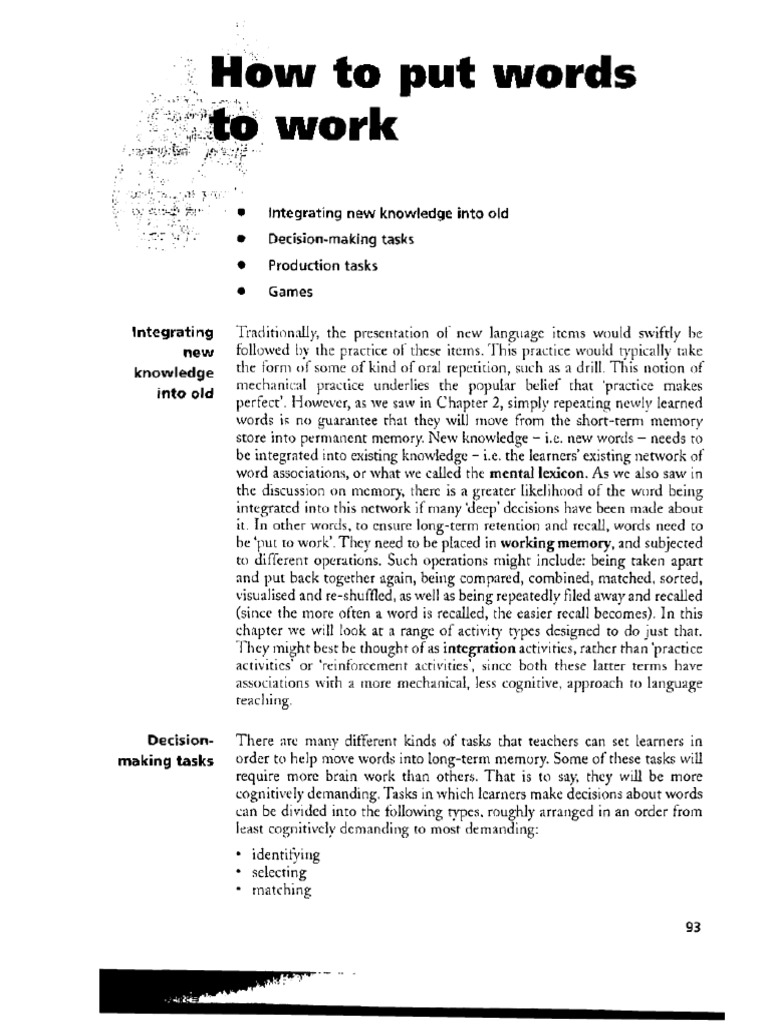 How To Put Words To Work PDF