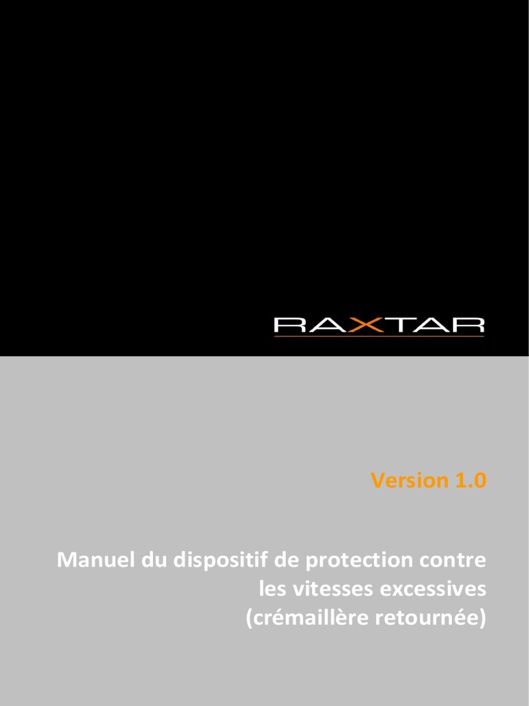 Dispositif de freinage ascenseur RAXTAR | PDF | Ascenseur | Frein